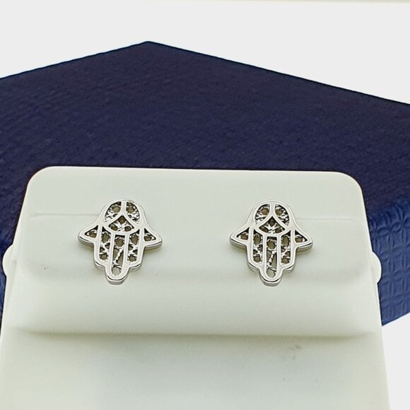925 Sterling Silver CZ Stud Earrings for Women/Girl, US925P1012 - Picture 4 of 11